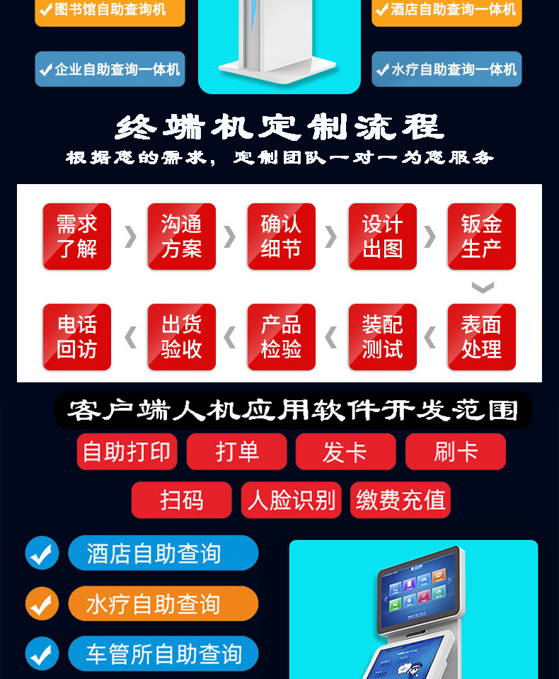 来访人员自助登记管理系统多功能终端一体机定制加工客户端应用软件开发