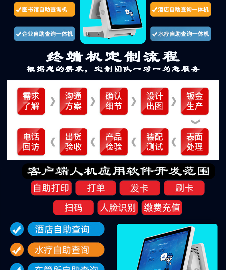 来访人员登记管理系统多功能自助终端一体机定制生产客户端应用软件开发