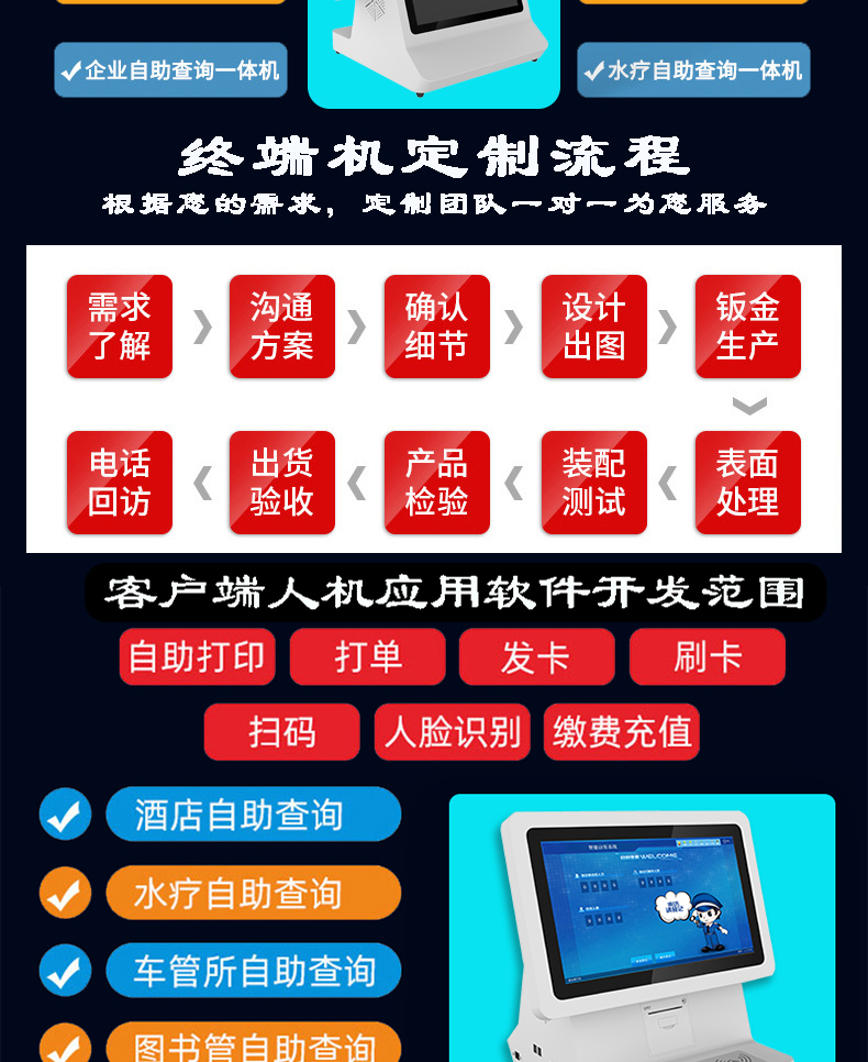 门卫管理系统访客登记自助终端一体机定制加工人证比对核验来访人员信息录入门禁闸机联动软件开发